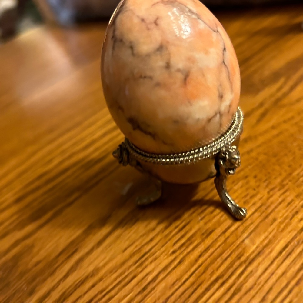 Vintage stone egg with stand